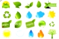 Eco Symbols Set, Isolated On White Background, Vector Illustration